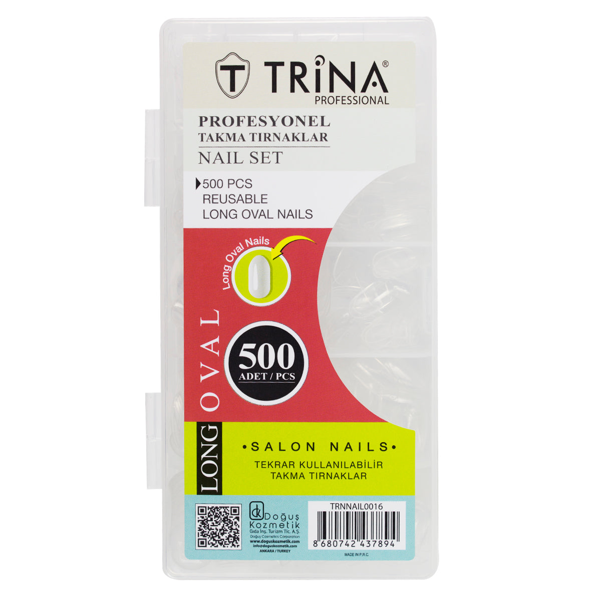 Trina Long Oval Takma Tırnak 500'lü Kutulu TRNNAIL0016