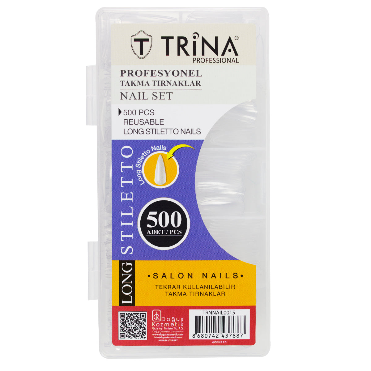 Trina Long Stiletto Takma Tırnak 500'lü Kutulu TRNNAIL0015
