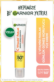 Garnier C Vitamini Parlak Günlük UV Korumalı Güneş Yüz Kremi Işıltılı Doku SPF50+ 40ml
